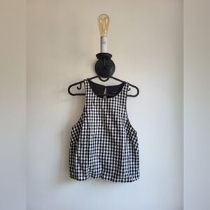 NWT Woman's Massimo Dutti Studio Black and White Checkered Shirt